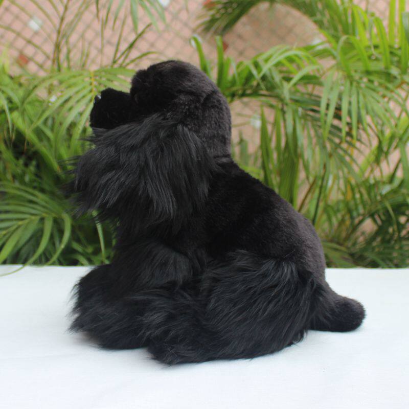 リアルなブラックコッカースパニエル犬の柔らかいぬいぐるみ、模造子犬