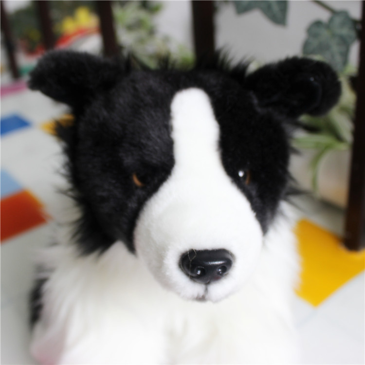 Realistic Border Collie Dog Plush Toy, Border Collie Doll, Birthday Gift, Cute Lying Dog