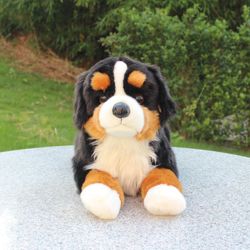 Fur Friends Plush Toy Realistic Bernese Mountain Dog Doll Bernese Shepherd Dog Stuffed Animal Gift for Men and Women