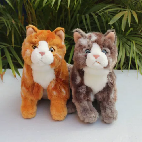 Реалистичная плюшевая милая игрушка, тряпичная кукла подходит для мужчин и женщин, котенок, кот, енот, подарок на день рождения