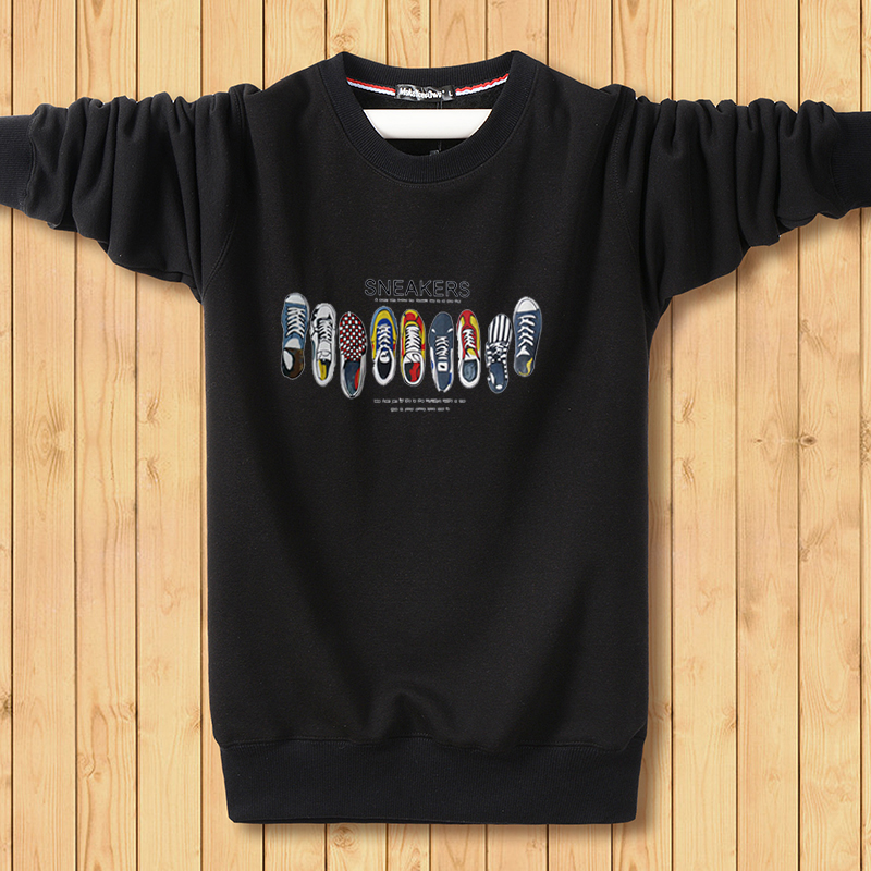 Áo len nam mùa thu đông 2018 mới cộng với áo hoodie nhung cộng với áo nhung dày mùa đông với áo nhung áo hoodie xám
