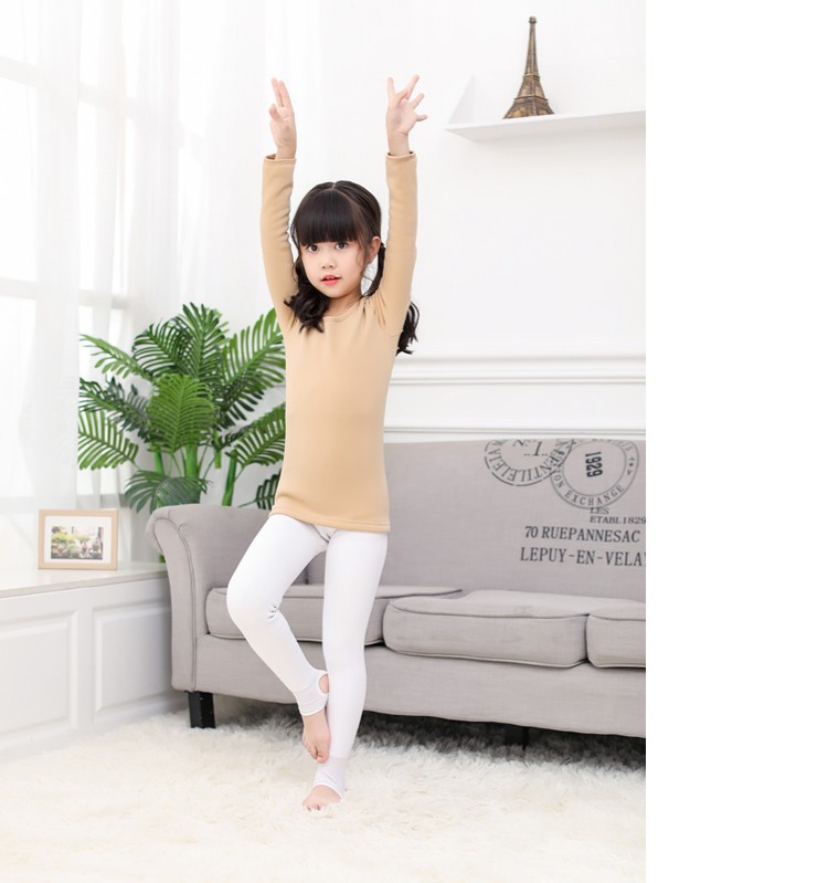 Quần áo lót màu da dày của trẻ em cộng với quần áo bó sát nhung bó sát quần áo vô hình bé trai và bé gái da màu đồ lót nhiệt shop thời trang trẻ em
