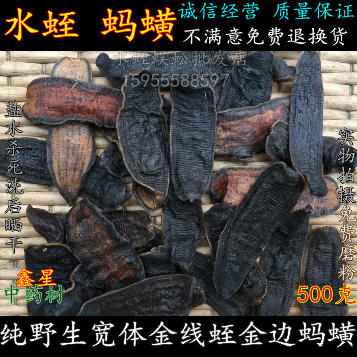 Chinese herbal medicine wild clear water leech dry products leech wide body gold thread leech 500g leech powder salt