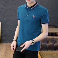 Mùa hè 2019 mới nam ngắn tay áo thun ve áo polo áo xuồng thương hiệu xu hướng quần áo nam nửa áo - Polo ao polo