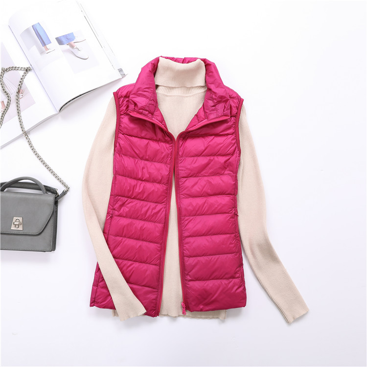 Mùa thu đông 2018 của các cặp đôi mới nhẹ xuống áo khoác vest nữ cổ áo đoạn ngắn cỡ lớn xuống vest nam vest quần âu nữ