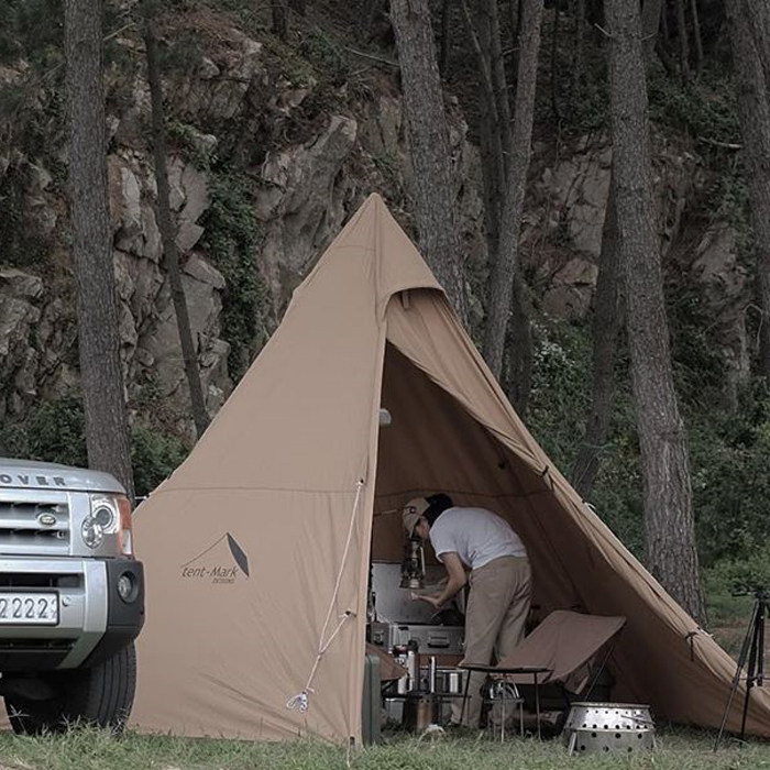 Japanese tent-Mark outdoor camping super popular retro pyramid Gstove rain tent 1-3 people