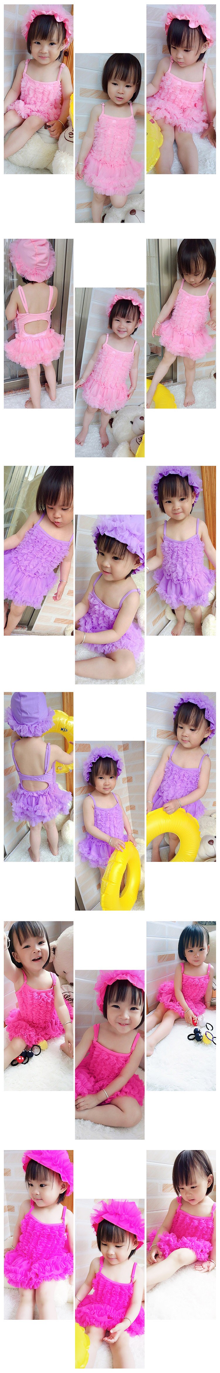 Dễ thương nhỏ, vừa và lớn, công chúa Hàn Quốc, 1-3 tuổi, váy xẻ, trẻ sơ sinh dính liền, trẻ em, bé gái, em bé, áo tắm - Bộ đồ bơi của Kid đồ bơi bé gái