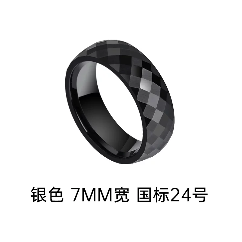 飒雅 Men Ring Ring Multi -cut Dalmon Cut Mosaic Tungsten Tungsten Steel Bulin Trend Fingering Women's Wild Noodle Ring