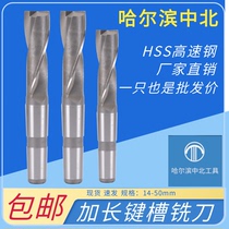 Harbin Zhongbei taper shank extended keyway milling cutter 14-50mm keyway cutter black fully ground spiral hardened