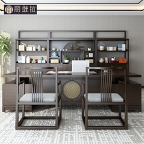 New Chinese Solid Wood Desk Large Class Table Light Extravagant Owner Desk Chair Composition Book Room Calligraphy Desk Writing Desk Furniture