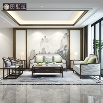 New Chinese solid wood sofa Living room Size family style Villa Buyi Zen retro Chinese Wind Living Room Full set of furniture