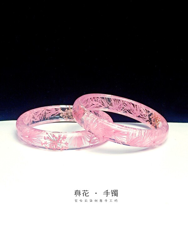 New Chinese Style Super Fairy-Like Fresh Natural Real Flower Bracelet Original Niche Romantic Handmade Resin Bracelet Specimen