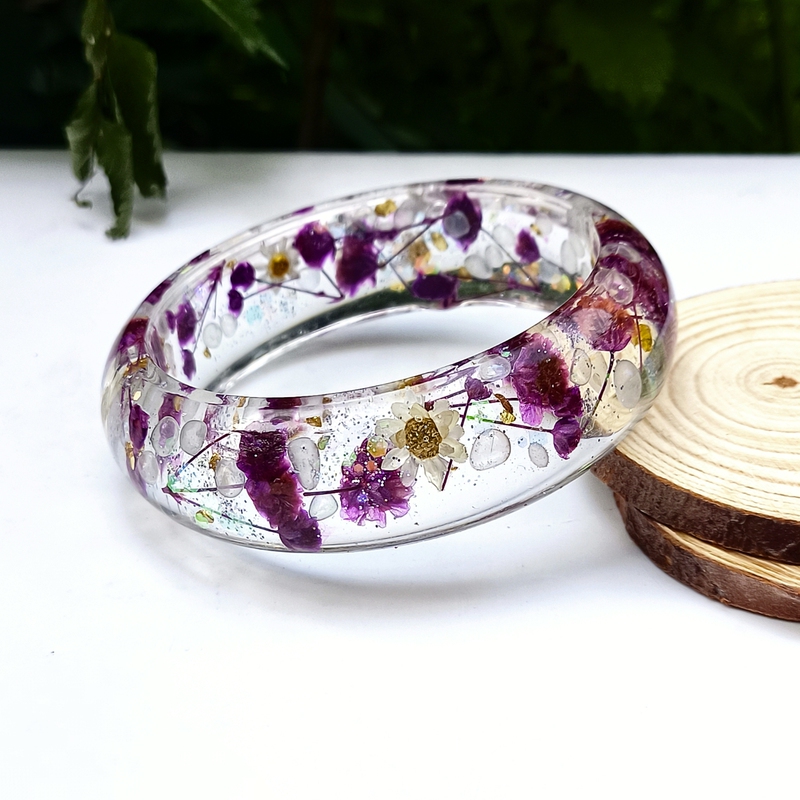 New Chinese Style National Trend Romantic Natural Baby's Breath Bracelet Handmade Artistic Resin Bracelet Plant Specimen Gift