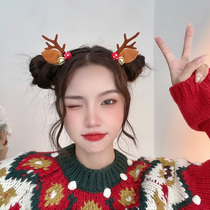 2024 New Coral Antler Headband Red Bell Elk Headband Festival Dress Up Hair Accessories Pressed Hair Head Accessories