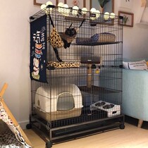 Pet double-deck cat cage oversized cat house three-story Cat Villa small indoor household cat cage