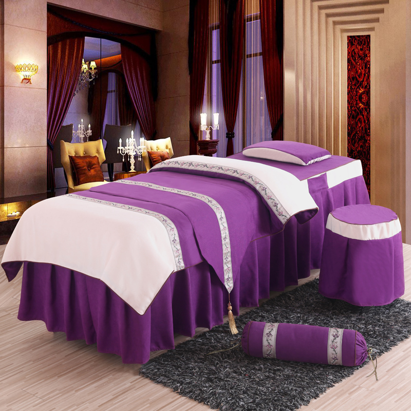 Bông vẻ đẹp salon trải giường bốn bộ đơn giản cotton cao cấp cơ thể massage vật lý trị liệu giường đặt đặc biệt Hàn Quốc tùy chỉnh