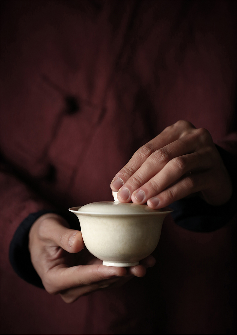 Jingdezhen plant ash glaze tureen ceramic cups only three cups of tea from the tea bags are large bowl cover a single