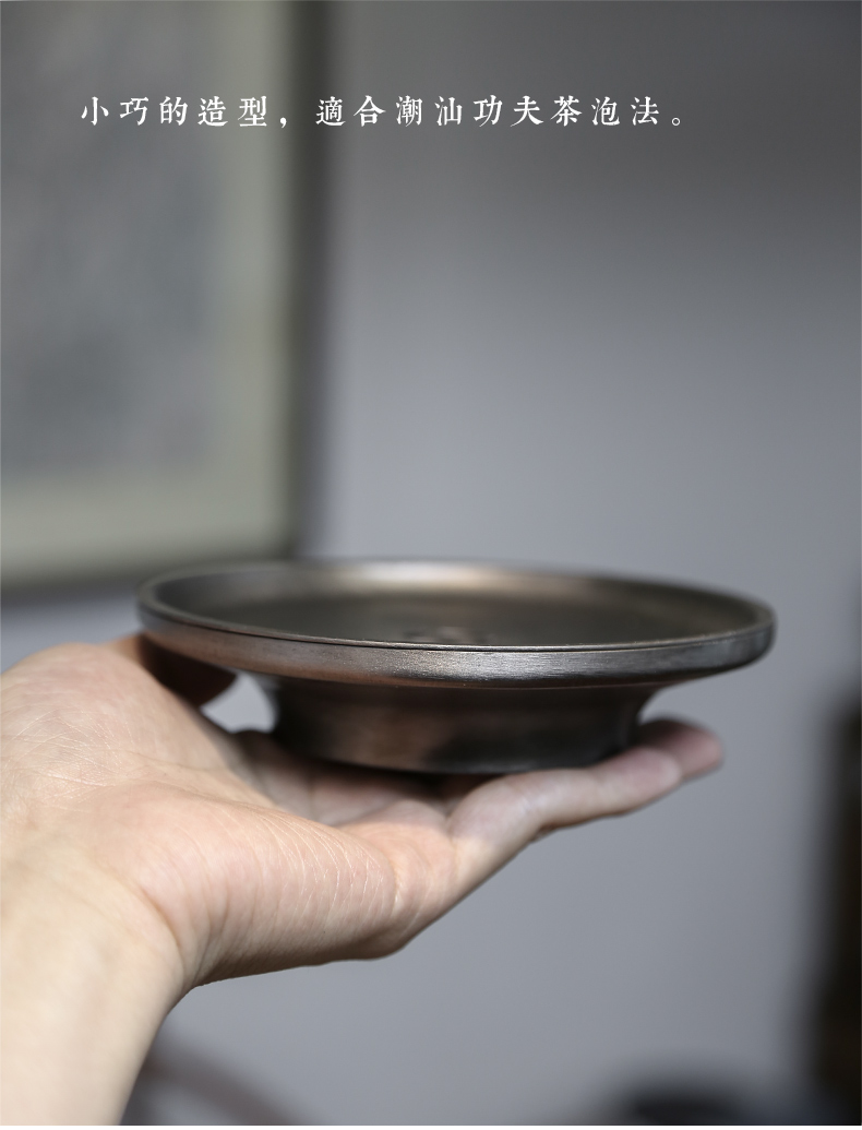 Restoring ancient ways of manual metal tin tea bearing pot bearing pot sheng mini dry tea tray was dry terms Taiwan purple sand pot dish pot pad