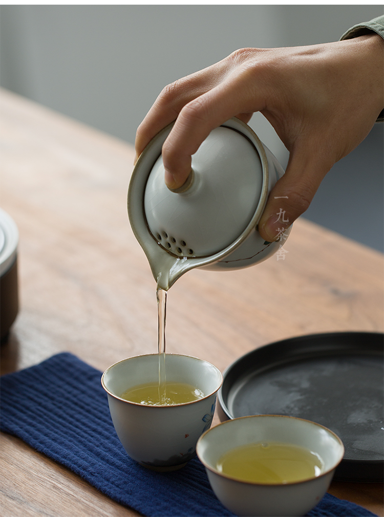 Your up jingdezhen ceramics travel kung fu tea set a pot of two cups of portable travel outside BaoHu tea cup