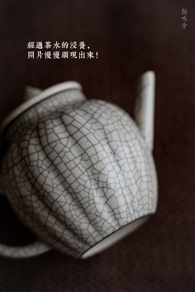 Jingdezhen ceramic teapot with plant ash glaze rushed the teapot single pot of tea, kungfu tea set start small