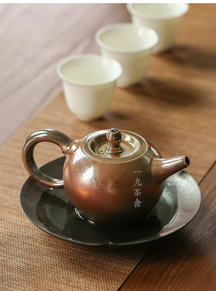 Taiwan Wu Jinwei to burn pot of lateral checking ceramic teapot single pot teapot household kung fu tea set collection