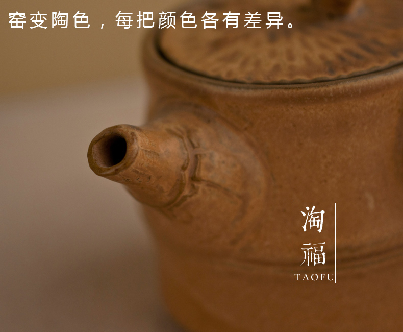 Bamboo pot of Japanese side by hand pot teapot ceramic kung fu tea tea lasts a pot of large - sized tea taking