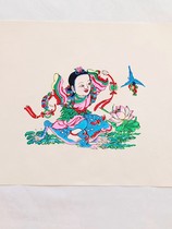 Wu Qiang woodblock handmade New Year painting Liu Hai Playing with Golden Toad gift collection intangible cultural heritage shopkeeper recommended promotion