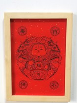 Wuqiang woodblock handmade New Year pictures of the Rabbit zodiac rabbit and jade rabbit gift collection intangible cultural heritage shopkeeper recommended promotion