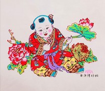 Wu Qiang woodblock handmade New Year painting Four Seasons of Peace gift collection intangible cultural heritage shopkeeper recommended promotion