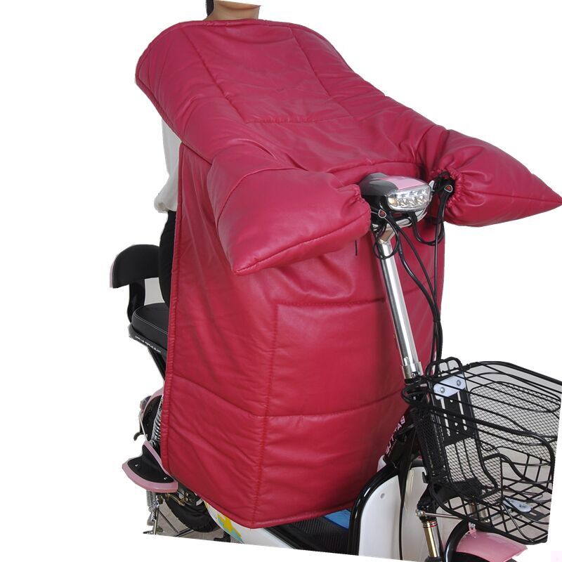 Velvet winter electric car windshield waterproof cover rainproof girl windproof red side gloves clothing four seasons