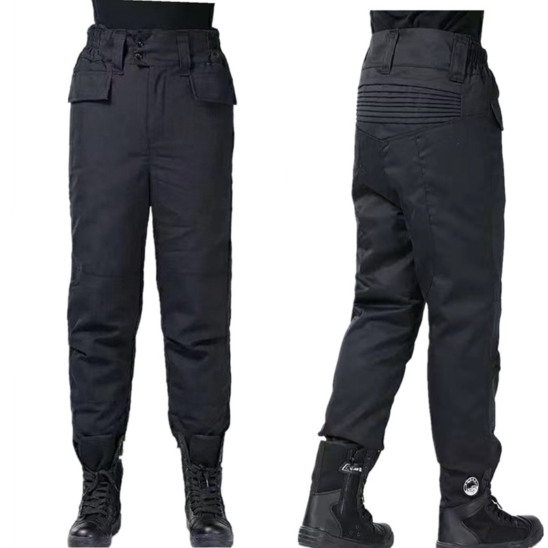 Winter cold proof and warm grid for training pants twill cloth male and female security thickened training on duty Garfertilizer to increase cotton pants