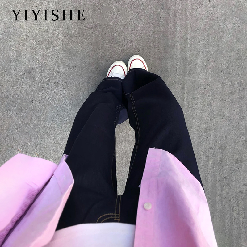 Dark Blue Wide-Leg Jeans for Women, Summer 2026, Thin High-Waisted, Wrinkle-Resistant, Four-Way Stretch, Loose Fit, Slimming, Drapey Straight-Leg Pants