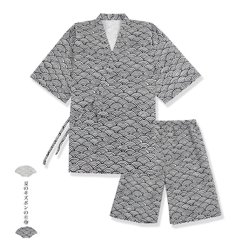 Summer's Liangkurang warehouse pure cotton Japanese shorts Very flat male pyjamas home conserved and sweaty steamed clothes and double layer gauze