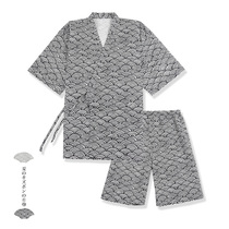 Xia Zhiliangcang cotton Japanese shorts very flat mens pajamas home clothes and kimono double gauze