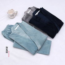 2020 autumn and winter New Island velvet pajamas warm home suit Japanese kimono set large size improved Hanfu