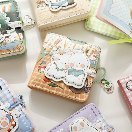 Мини -мини -кролик цвет страницы pu кожа магнитная пряжка карман маленькая книга высокая ценность для лица Девушка Сердце Книга труба