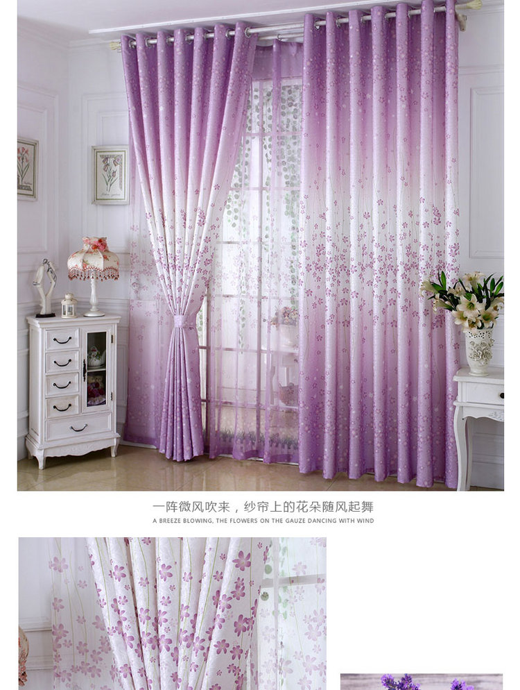 Tím Ke cửa sổ phòng ngủ sống và rèm cửa trần phong cách mục vụ tối giản màu xanh lá cây rèm cửa vải gạc hiện đại đã hoàn thành - Phụ kiện rèm cửa khung rèm spa