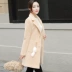 Mùa xuân và mùa thu 2019 đã mỏng Hepburn gió dài áo len nữ nhỏ nam áo len mỏng áo khoác ngoài - Accentuated eo áo Accentuated eo áo