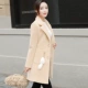Mùa xuân và mùa thu 2019 đã mỏng Hepburn gió dài áo len nữ nhỏ nam áo len mỏng áo khoác ngoài - Accentuated eo áo