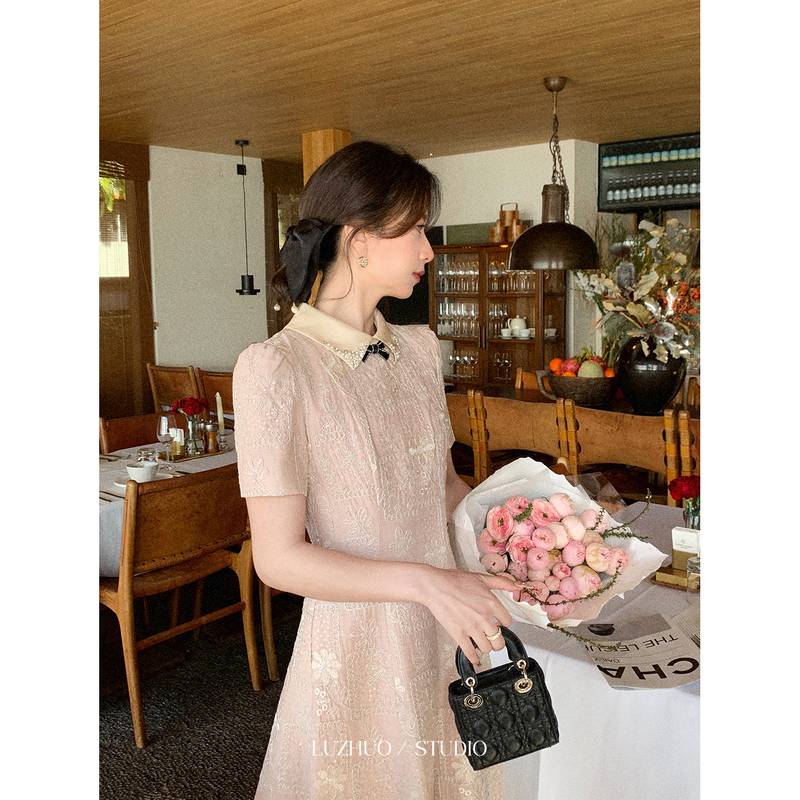 Aunt Lu and Uncle Zhuo's'Dreamy Pink' French-Style Pink Dress for Women, Summer Engagement Dress Aunt Lu and Uncle Zhuo's'Dreamy Pink' French-Style Pink Dress for Women, Summer Engagement Dress