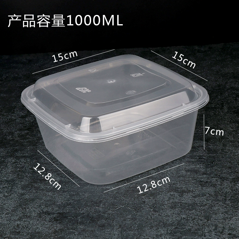 Dày hộp đóng gói hộp ăn trưa dùng một lần vuông takeaway hình chữ nhật màu đen hộp thức ăn nhanh hộp ăn trưa tròn giòn - Hộp cơm điện sưởi ấm hộp cơm hâm nóng