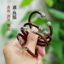  Tibetan chicken blood rattan bracelet for men and women s925 sterling silver accessories wild wood bracelet natural rattan bracelet to send mom couple jewelry