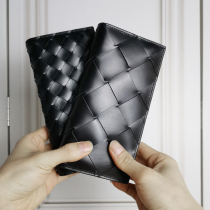 Wallet male leather 2022 new tide youth weaving tire leather men long wallet wallet for European and American women leather clip