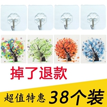 Unordered non-marking hook wall nail adhesive hook strong wall cute transparent bathroom kitchen wall hanging hygiene