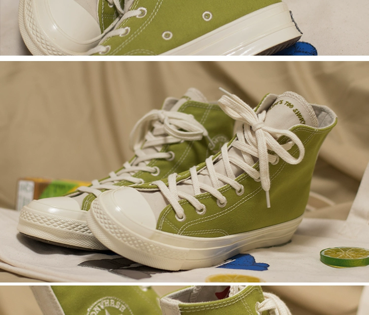 Converse Converse Avocado Green Match 1970s Green High Giày nam Giày nữ Giày vải 165421c - Plimsolls