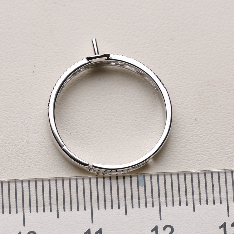 s925 sterling bạc vòng nhẫn có thể điều chỉnh ren vòng ngọc trai phụ kiện tự làm phụ kiện bạc ngọc trai bán thành phẩm - Nhẫn