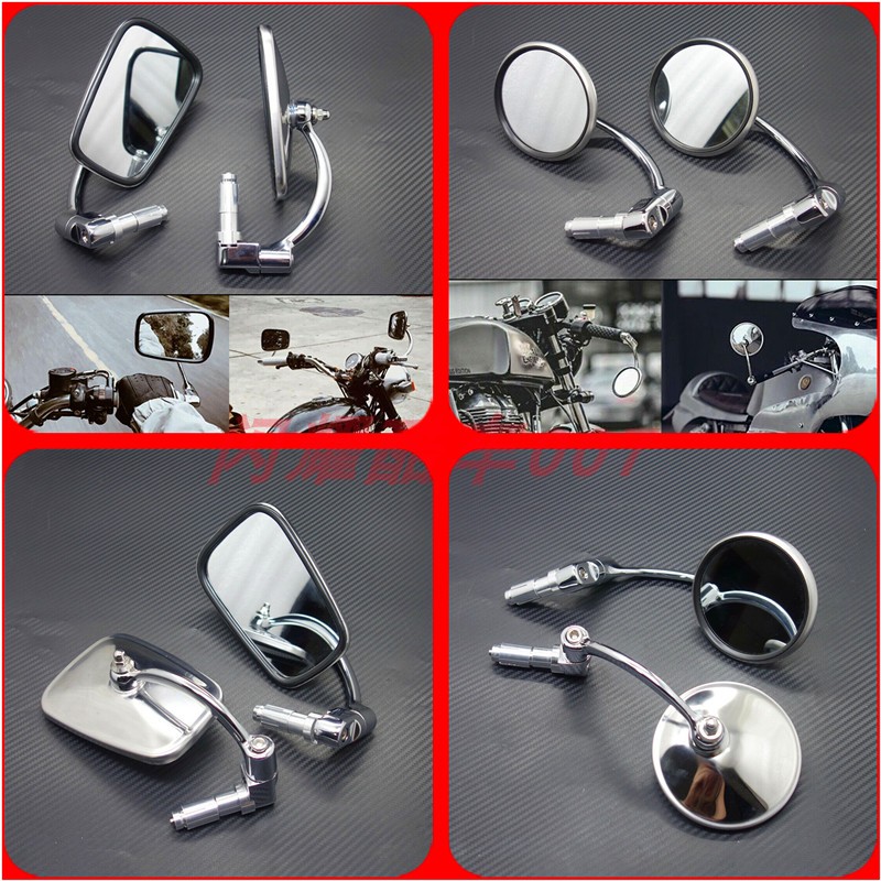 Retro retrofit locomotive Coffee Cafe Racer high-quality stainless steel handlebar rear mirror handlebar mirror