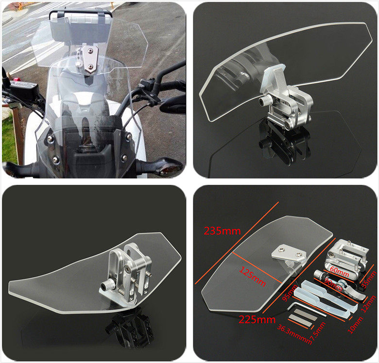 Motorcycle street car modified general band adjustment bracket plus high windshield transparent plus high windshield glass