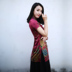 Tang chiếc váy cô gái Trung Quốc gió được cải thiện sườn xám áo khoác ngắn tay retro mẹ váy sửa chữa khí Trung Quốc phong cách quốc gia quần áo phụ nữ 