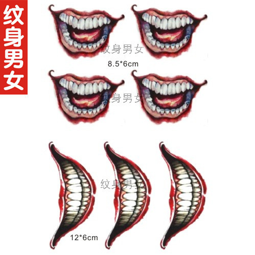 Buy One Get One Free Suicide Squad Joker Smiley Mouth Scary Hand Back Realistic Waterproof Tattoo Sticker